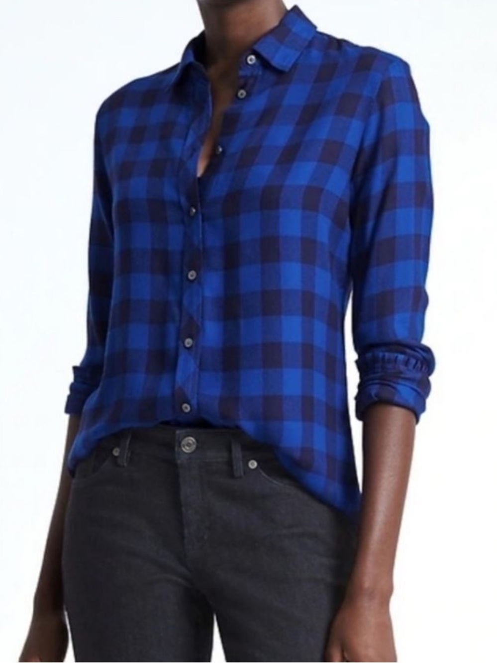 NWT Banana Republic Flannel Dillon Long Sleeve Button Down Shirt Gingham Plaid